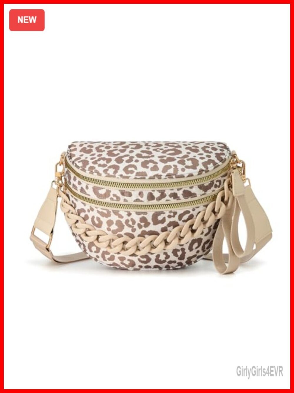 Spacious Checkered Nylon Crossbody Bag with Adjustable Chain Strap